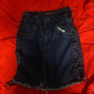 PrettyLittleThing Dark Blue Denim Skirt